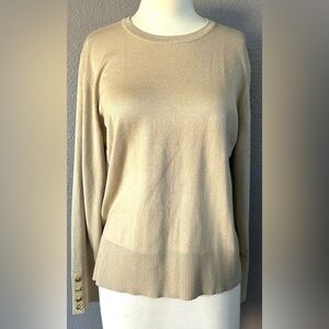 NEW, Investment Women's Beige Long Sleeve Sweater Size XL